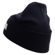 Made in USA Eagle Navy Retired Logo Embroidered 12 Inch Solid Knit Cuff Long Beanie