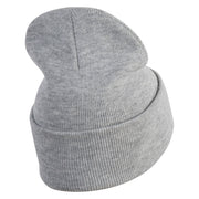 San Diego City Skyline Embroidered 12 Inch Long Knitted Beanie - Heather-Grey OSFM