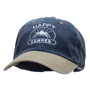 Happy Camper Embroidered Pigment Dyed Wash Caps