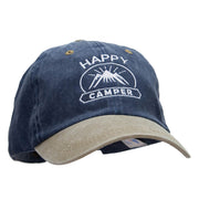 Happy Camper Embroidered Pigment Dyed Wash Caps