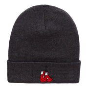 Hanging Boxing Gloves Embroidered Long Knitted Beanie