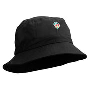 Reggae Lion Embroidered Bucket Hat - Black OSFM