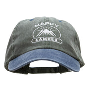 Happy Camper Embroidered Pigment Dyed Wash Caps