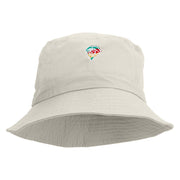 Reggae Lion Embroidered Bucket Hat - White OSFM