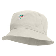 Reggae Lion Embroidered Bucket Hat - White OSFM