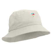 Reggae Lion Embroidered Bucket Hat - White OSFM