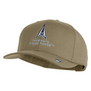 US Space Force with Delta Embroidered Solid Cotton Twill Cap - Khaki OSFM