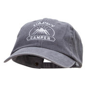 Happy Camper Embroidered Pigment Dyed Wash Caps