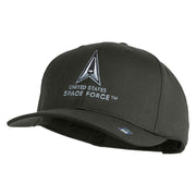 US Space Force with Delta Embroidered Solid Cotton Twill Cap - Charcoal OSFM