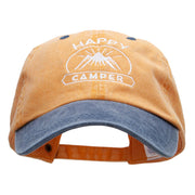 Happy Camper Embroidered Pigment Dyed Wash Caps