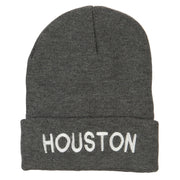 Houston City Embroidered Long Beanie