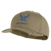 US Air Force Wing with Retired Embroidered Solid Cotton Cap - Khaki OSFM