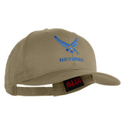 US Air Force Wing with Retired Embroidered Solid Cotton Cap - Khaki OSFM
