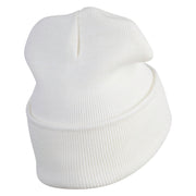 Minneapolis Skyline Embroidered 12 Inch Solid Long Beanie Made in USA - White OSFM