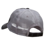 The Throwing Dart Embroidered Frayed Mesh Cap