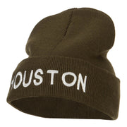 Houston City Embroidered Long Beanie