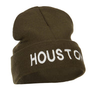 Houston City Embroidered Long Beanie