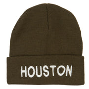 Houston City Embroidered Long Beanie