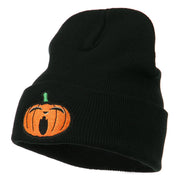 Halloween Yawning Jack o Lantern Embroidered Long Beanie