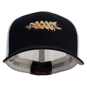 Serpent Blade Embroidered Mesh Cotton Twill Trucker 2 Tone Cap - Black-White OSFM