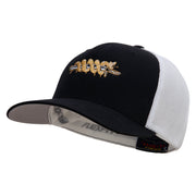 Serpent Blade Embroidered Mesh Cotton Twill Trucker 2 Tone Cap - Black-White OSFM