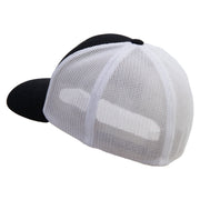 Serpent Blade Embroidered Mesh Cotton Twill Trucker 2 Tone Cap - Black-White OSFM