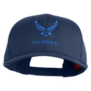 US Air Force Wing with Retired Embroidered Solid Cotton Cap - Navy OSFM