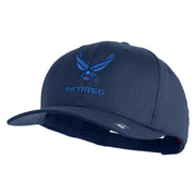 US Air Force Wing with Retired Embroidered Solid Cotton Cap - Navy OSFM