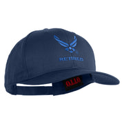 US Air Force Wing with Retired Embroidered Solid Cotton Cap - Navy OSFM