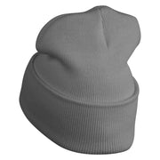 Minneapolis Skyline Embroidered 12 Inch Solid Long Beanie Made in USA - Light-Grey OSFM
