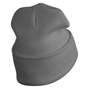 Minneapolis Skyline Embroidered 12 Inch Solid Long Beanie Made in USA - Light-Grey OSFM