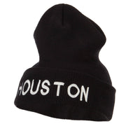 Houston City Embroidered Long Beanie