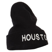 Houston City Embroidered Long Beanie