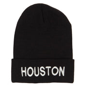 Houston City Embroidered Long Beanie