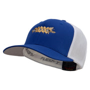 Serpent Blade Embroidered Mesh Cotton Twill Trucker 2 Tone Cap - Royal-White OSFM