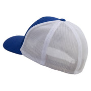 Serpent Blade Embroidered Mesh Cotton Twill Trucker 2 Tone Cap - Royal-White OSFM