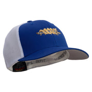 Serpent Blade Embroidered Mesh Cotton Twill Trucker 2 Tone Cap - Royal-White OSFM