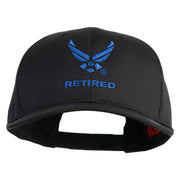 US Air Force Wing with Retired Embroidered Solid Cotton Cap - Black OSFM