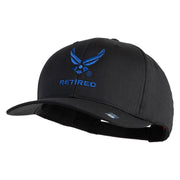 US Air Force Wing with Retired Embroidered Solid Cotton Cap - Black OSFM