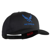 US Air Force Wing with Retired Embroidered Solid Cotton Cap - Black OSFM