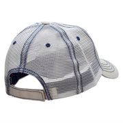 The Throwing Dart Embroidered Frayed Mesh Cap