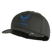US Air Force Wing with Retired Embroidered Solid Cotton Cap - Charcoal OSFM