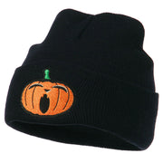 Halloween Yawning Jack o Lantern Embroidered Long Beanie