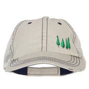 Four Trees Embroidered Cotton Mesh Cap