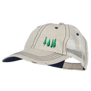 Four Trees Embroidered Cotton Mesh Cap