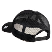 U.S. Marine Corps 1st Marine Division Embroidered 6 Panel Structured Cotton Twill Mesh Cap Made in USA - Black OSFM