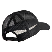 U.S. Marine Corps 1st Marine Division Embroidered 6 Panel Structured Cotton Twill Mesh Cap Made in USA - Black OSFM