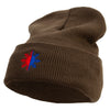 Philippines Sun Symbol Embroidered Fleece Lined Cuff Beanie - Olive OSFM