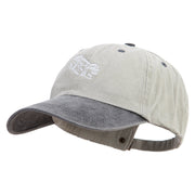 Sleeping Lizard Embroidered Pigment Dyed Wash Caps - Beige-Black OSFM