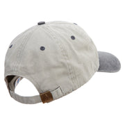 Sleeping Lizard Embroidered Pigment Dyed Wash Caps - Beige-Black OSFM